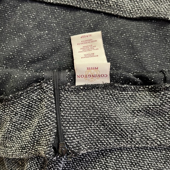 Covington Petite Stretch Tweed Skirt Rear Slit - Picture 3 of 3